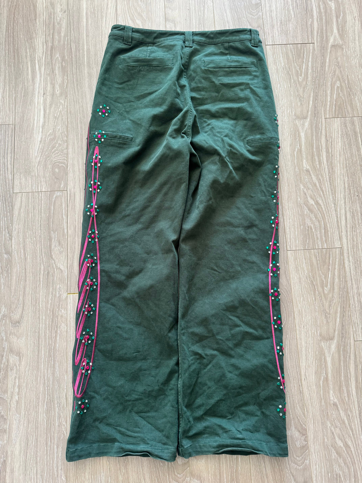 LUNI “BARCA” DARK GREEN CARGO JEANS