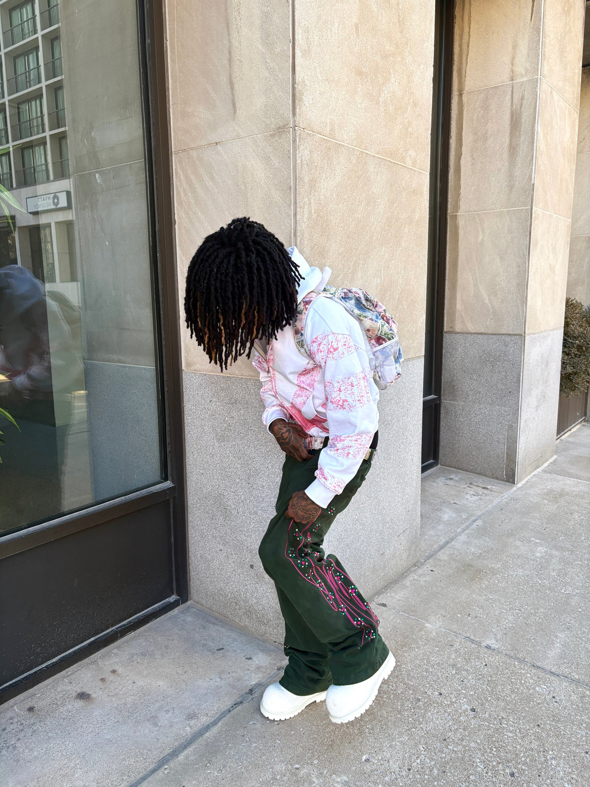 LUNI “BARCA” DARK GREEN CARGO JEANS