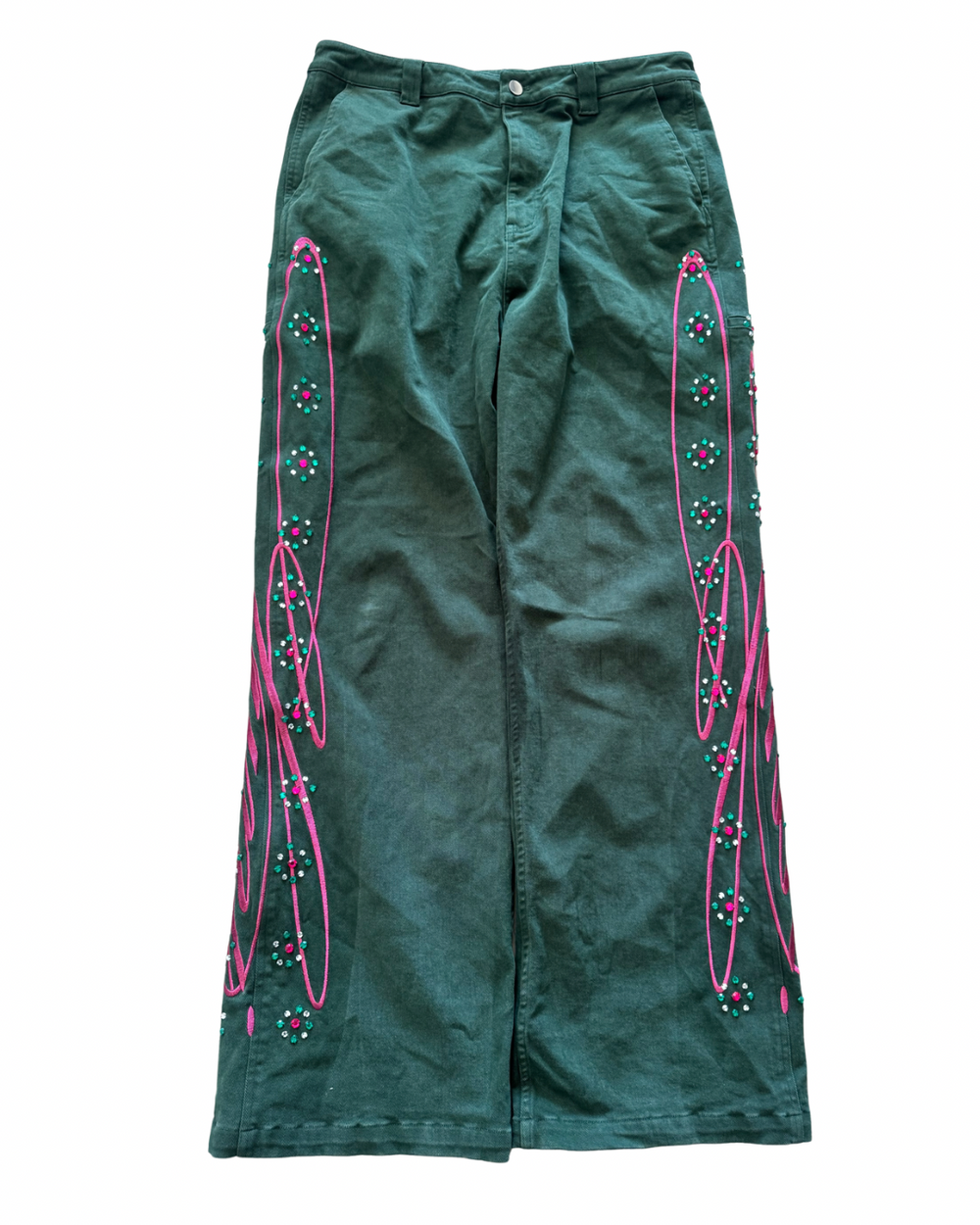 LUNI “BARCA” DARK GREEN CARGO JEANS