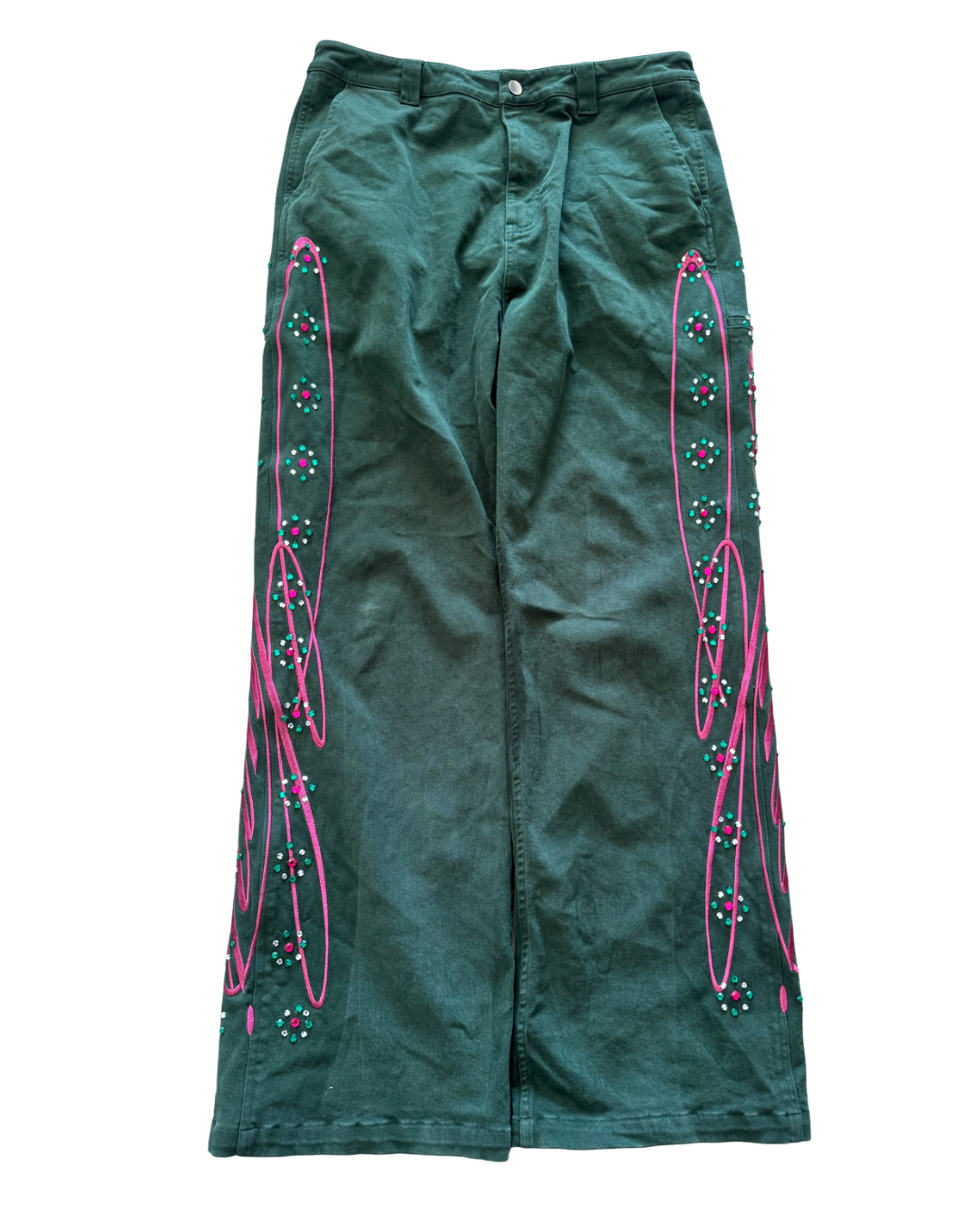 LUNI “BARCA” DARK GREEN CARGO JEANS